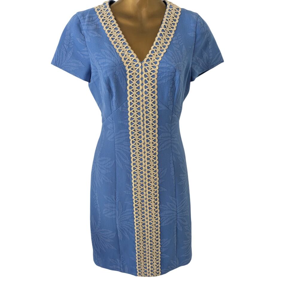 NWT Lilly Pulitzer $228 ARIE STRETCH SHIFT Palm Paradise Bennet Blue Dress - Picture 3 of 7